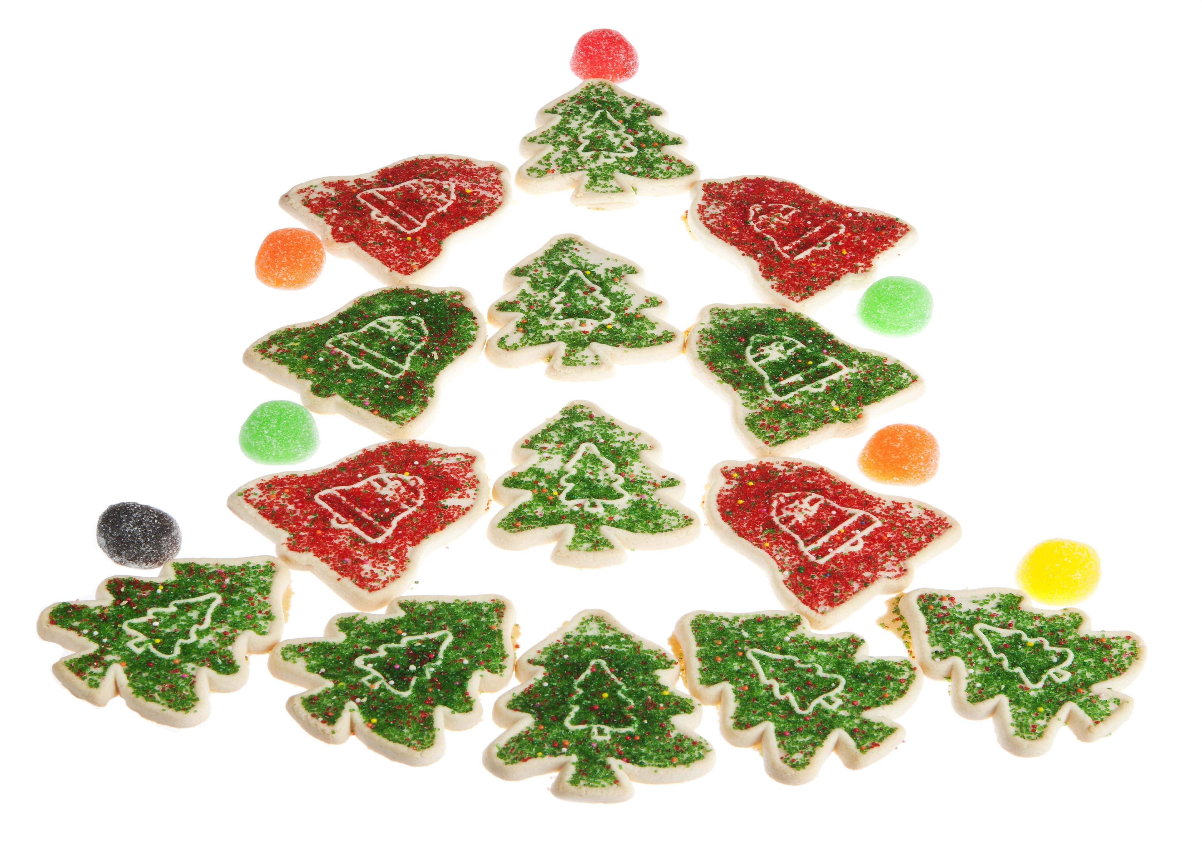 Christmas cookies arranged like a tree