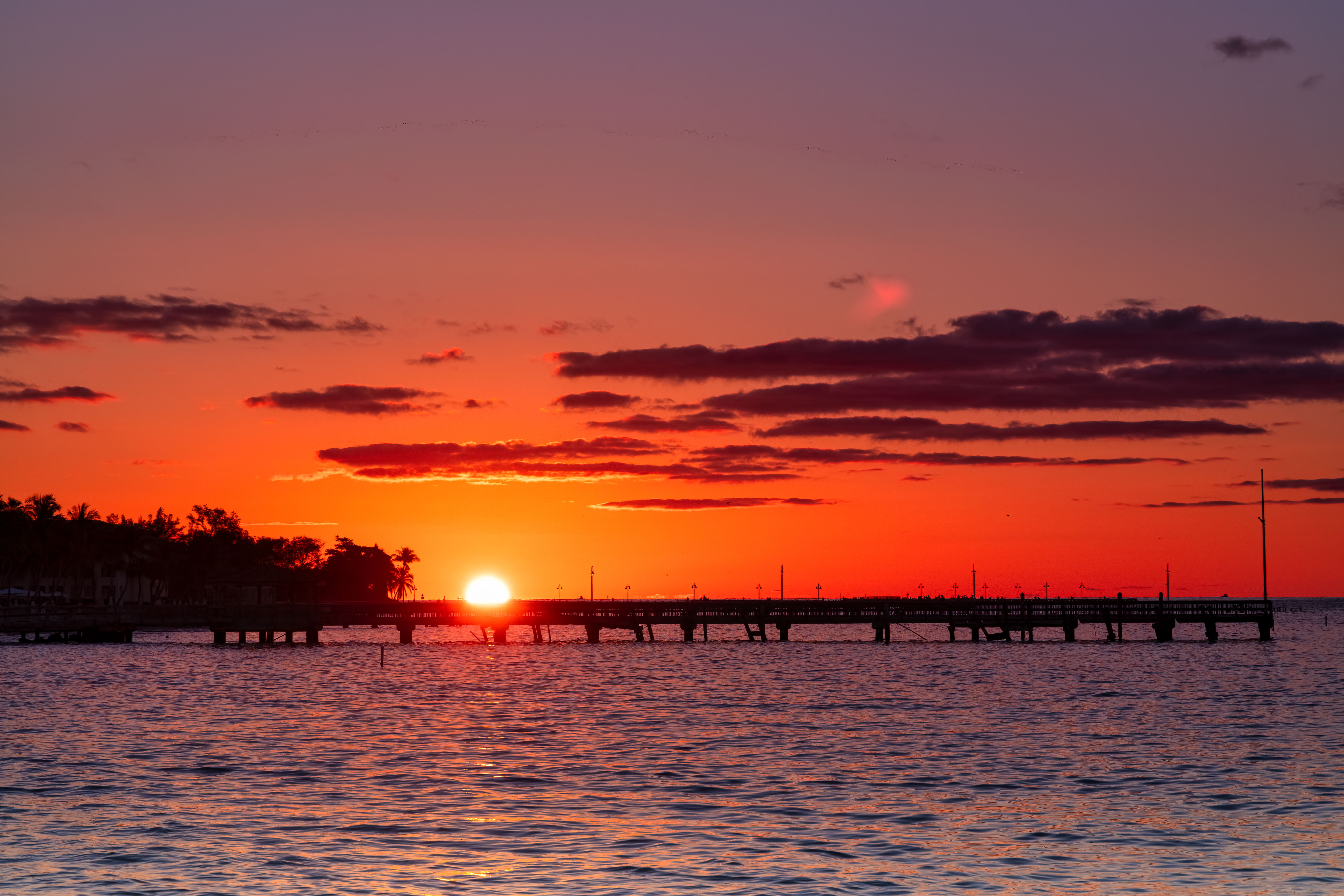 Golden sunset over Key West Pier, Florida