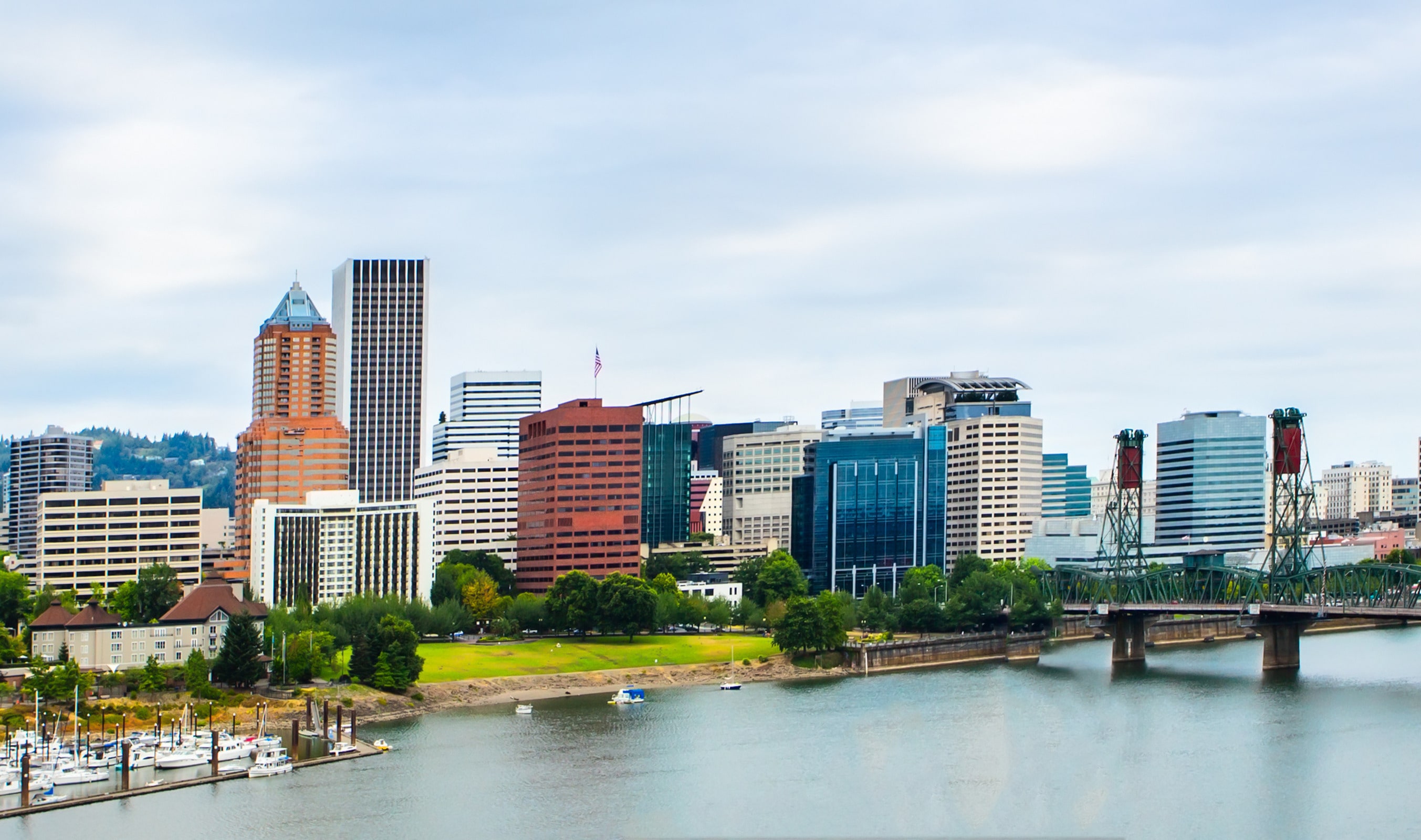 Panorama of downtown Portland skyline, Oregon