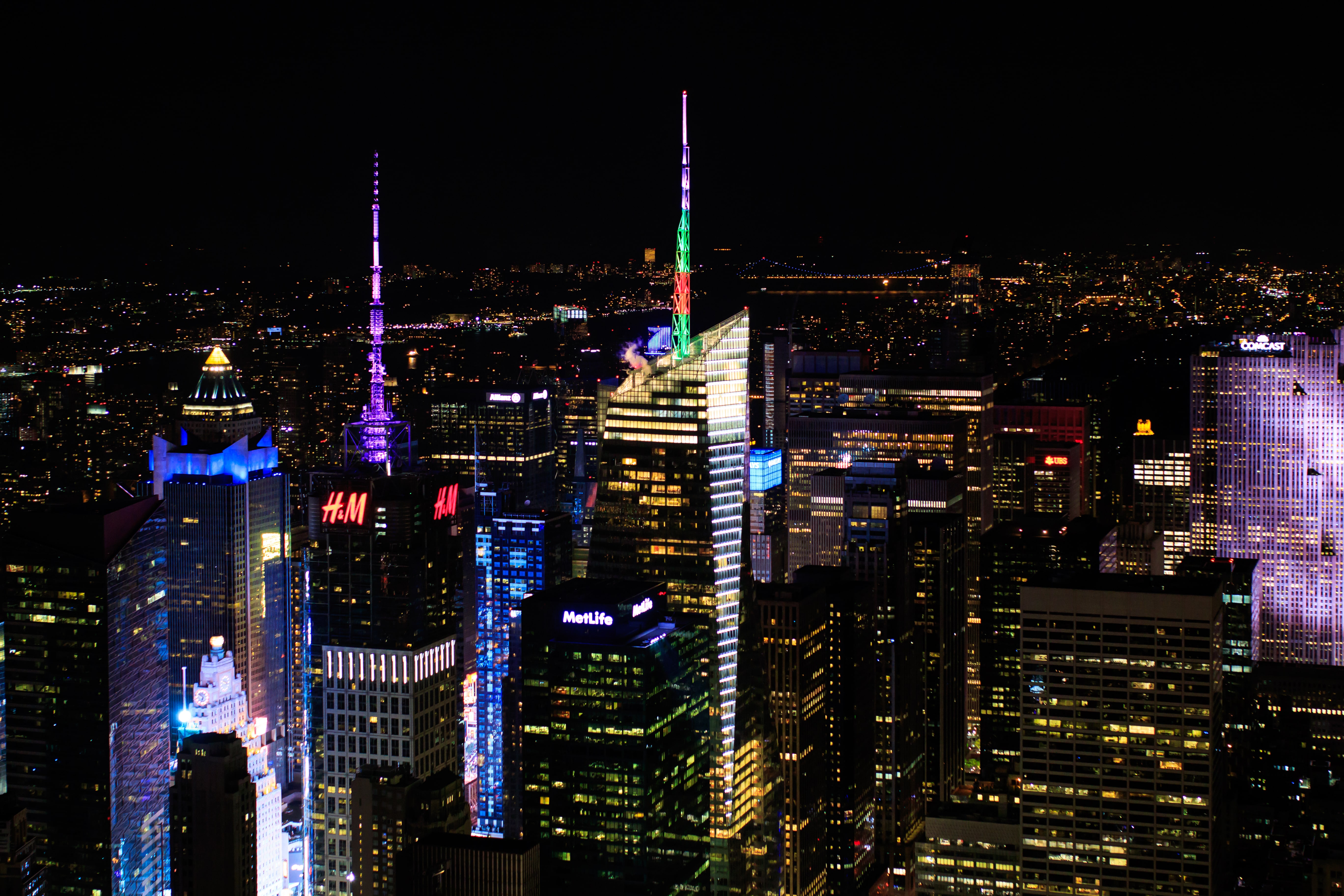 Times Square's neon lights in New York City, New York
