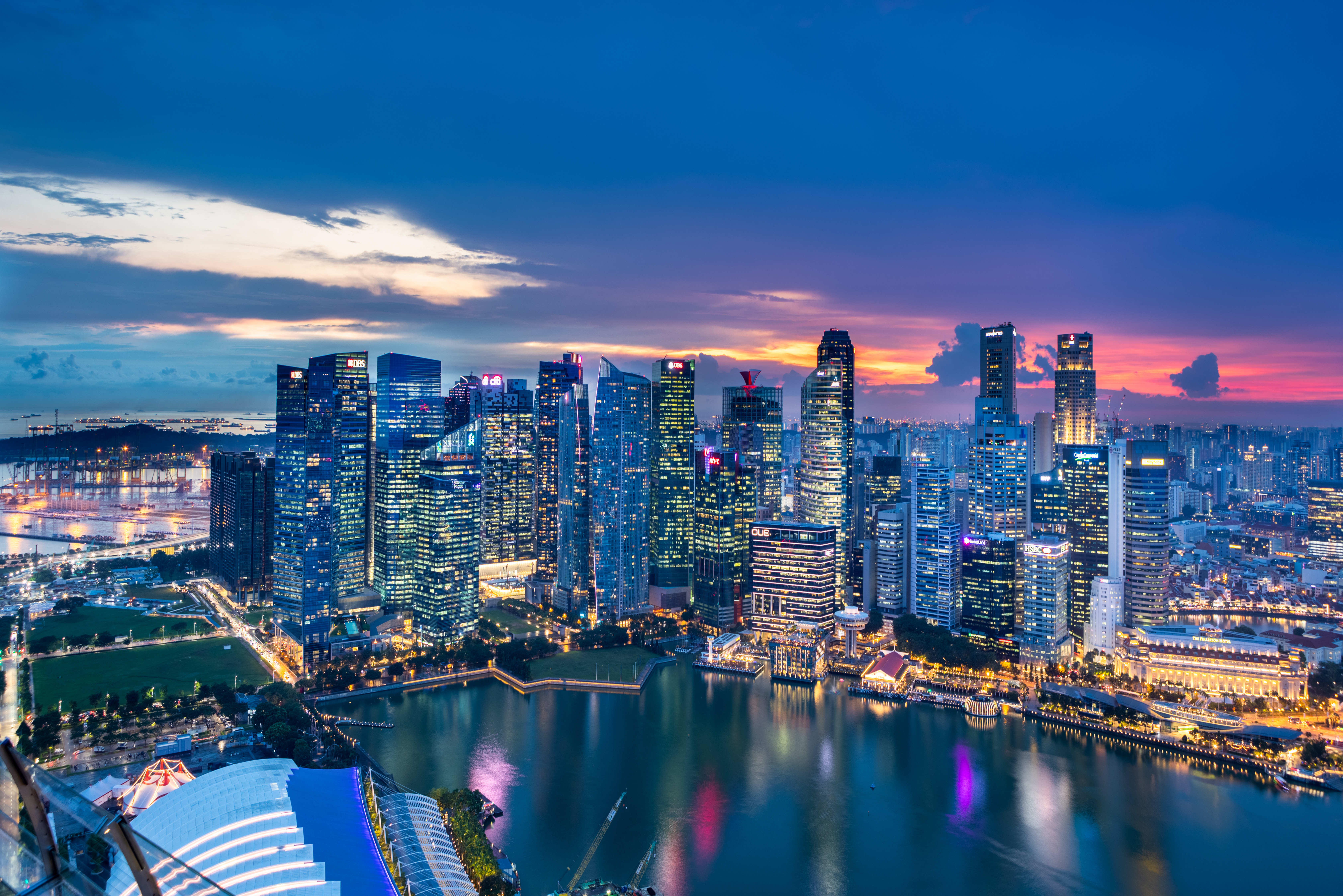 Sunset photo of Singapore Skyline
